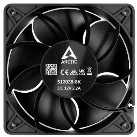 Arctic Ventilador PC S12038-8K 3 Pack 12 cm Negro 3 Piezas